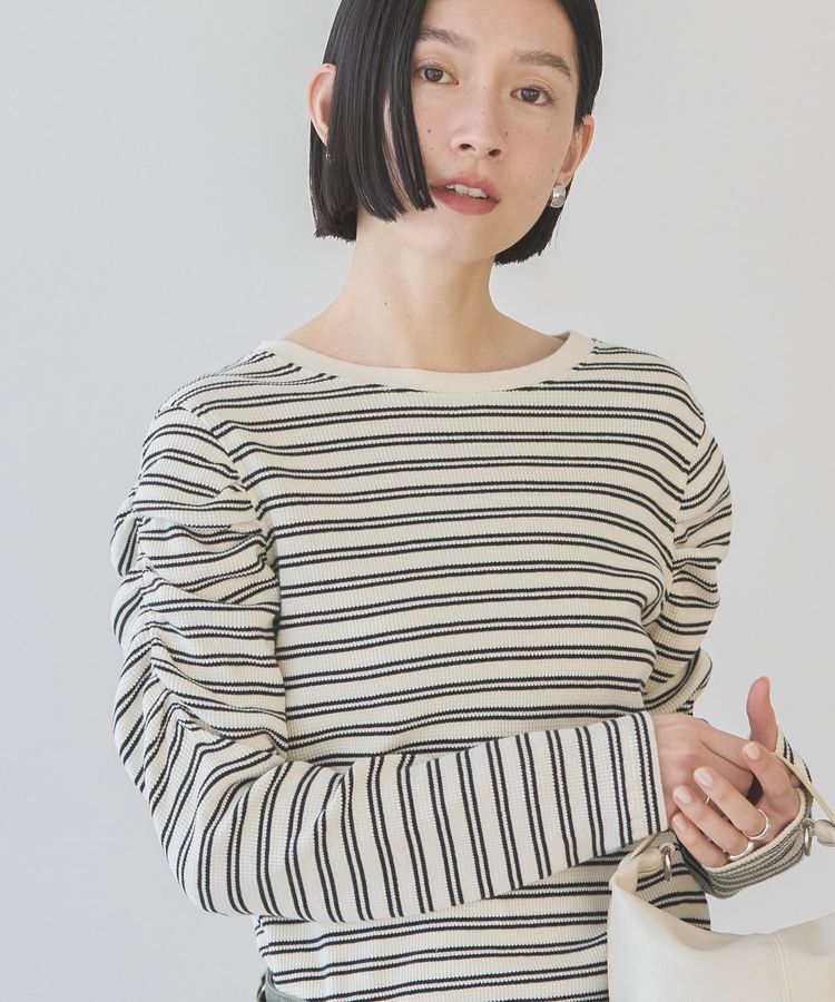 AMERICAN HOLIC「ショルダーギャザーワッフルプルオーバー」|Tシャツ・カットソー|Ivory