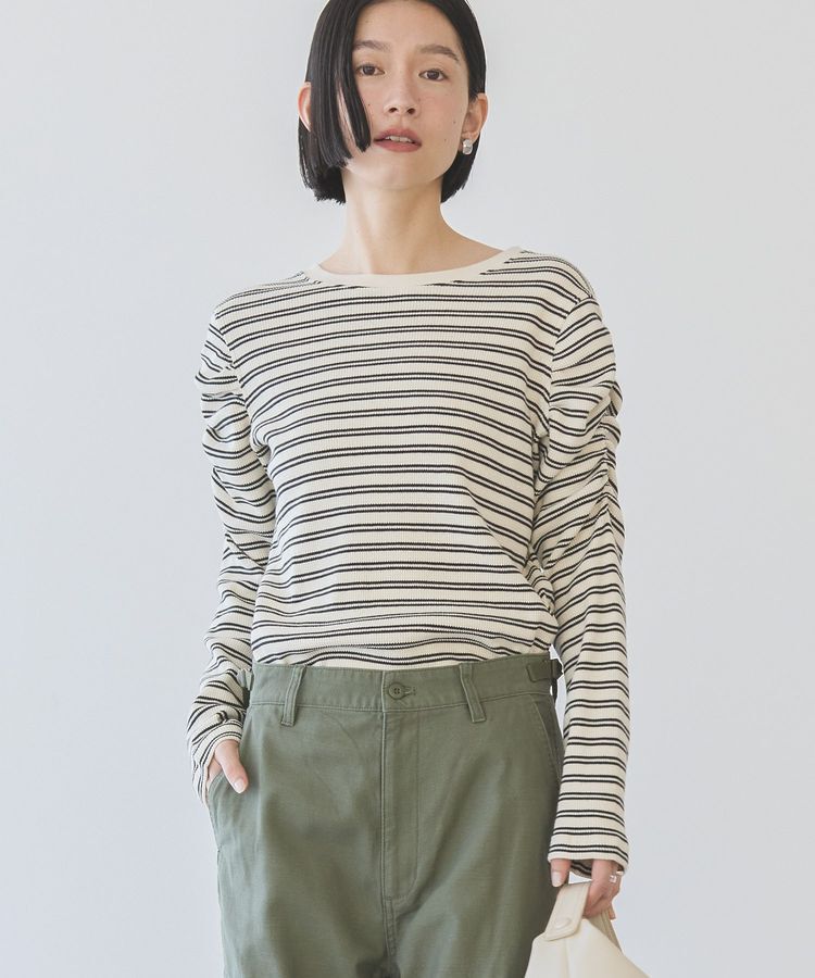 AMERICAN HOLIC「ショルダーギャザーワッフルプルオーバー」|Tシャツ・カットソー|