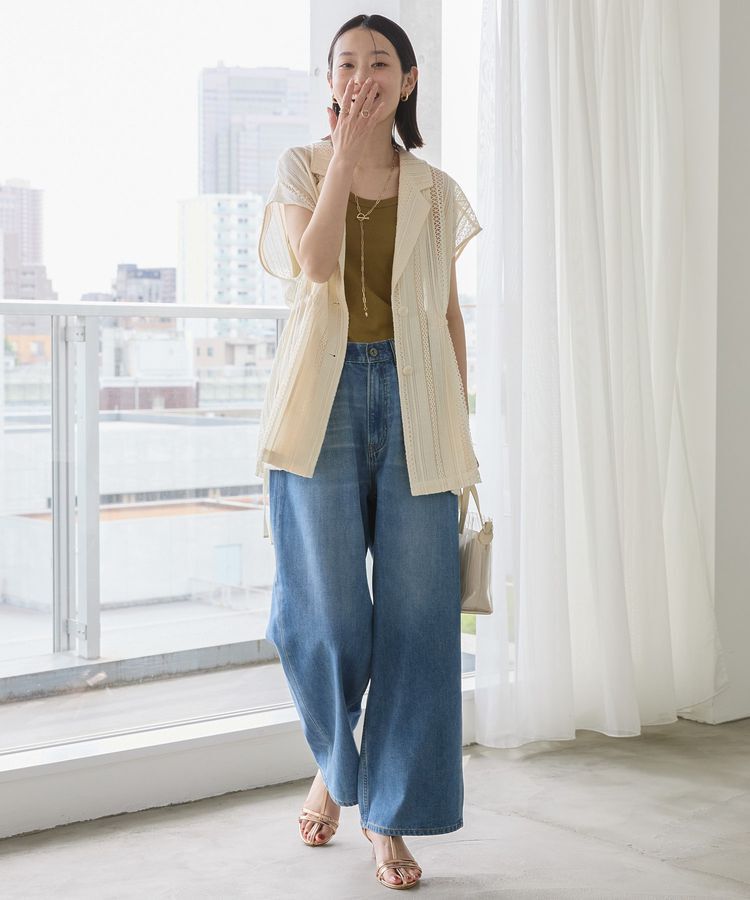 AMERICAN HOLIC「幾何学レースウエストドロストジャケット」|その他|