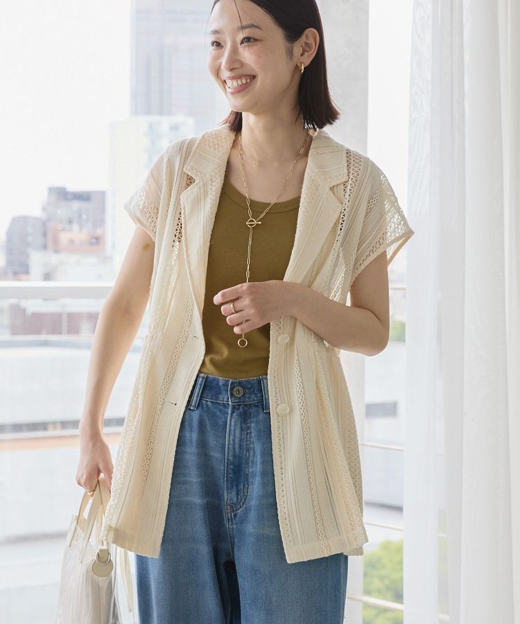 AMERICAN HOLIC「幾何学レースウエストドロストジャケット」|その他|