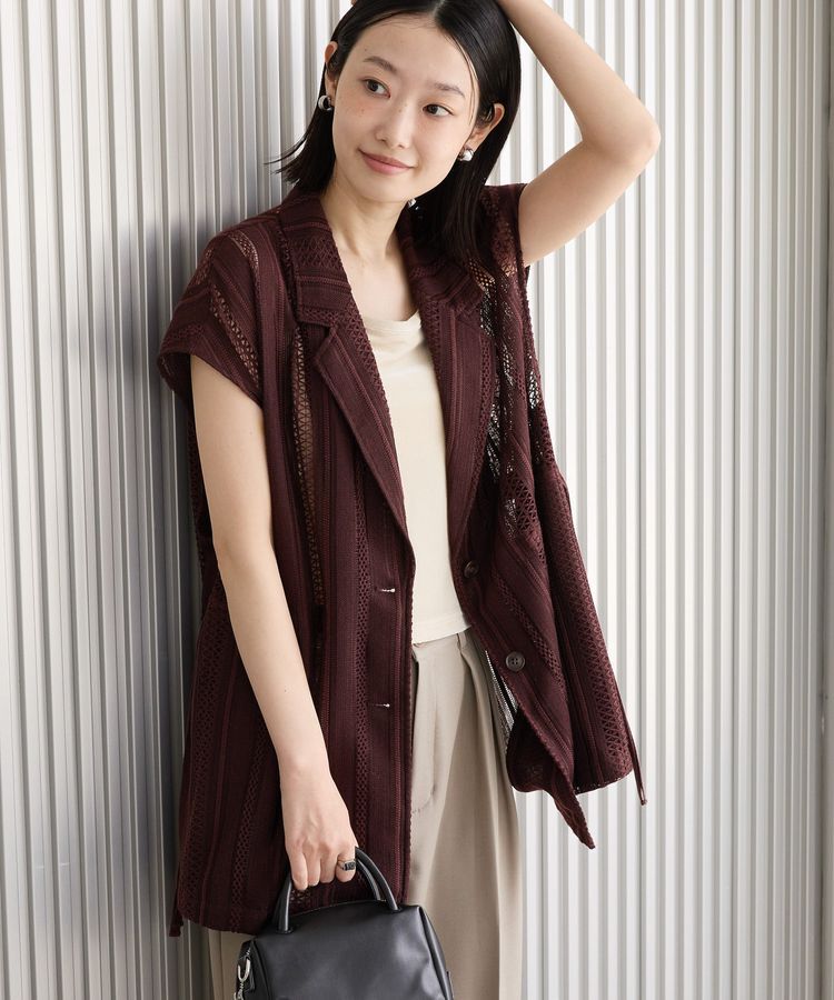 AMERICAN HOLIC「幾何学レースウエストドロストジャケット」|その他|チョコレート