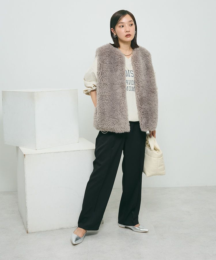 armonia「ナイロンロゴVネックプルオーバー」|チュニック|