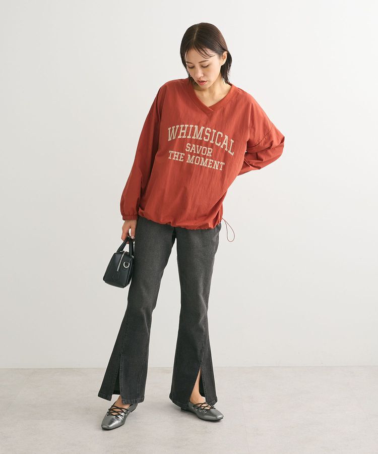 armonia「ナイロンロゴVネックプルオーバー」|チュニック|