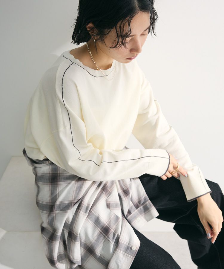 Green Parks「アンチピリングライン入りニットプルオーバー」|ニット・セーター|Ivory