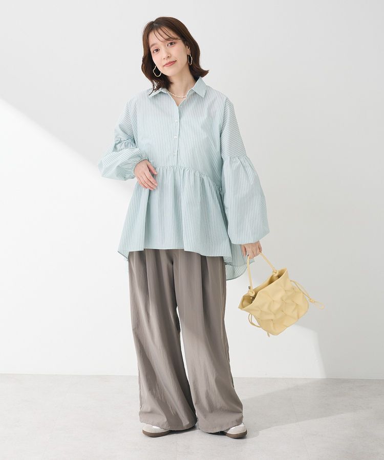 Green Parks「・ELENCARE DUE ストライプシャツチュニック」|シャツ・ブラウス|