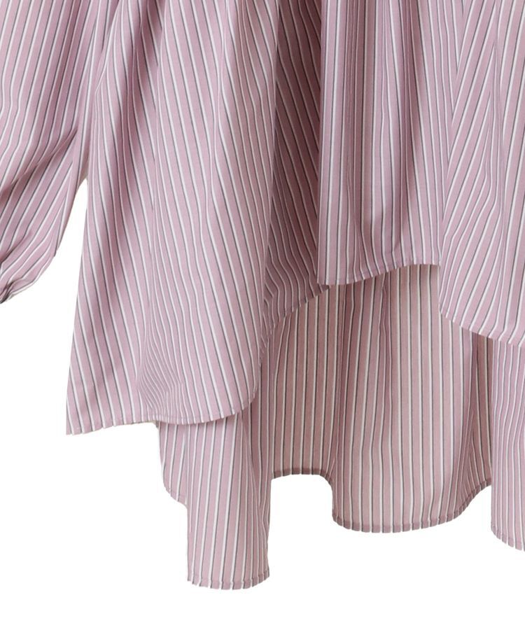 Green Parks「・ELENCARE DUE ストライプシャツチュニック」|シャツ・ブラウス|