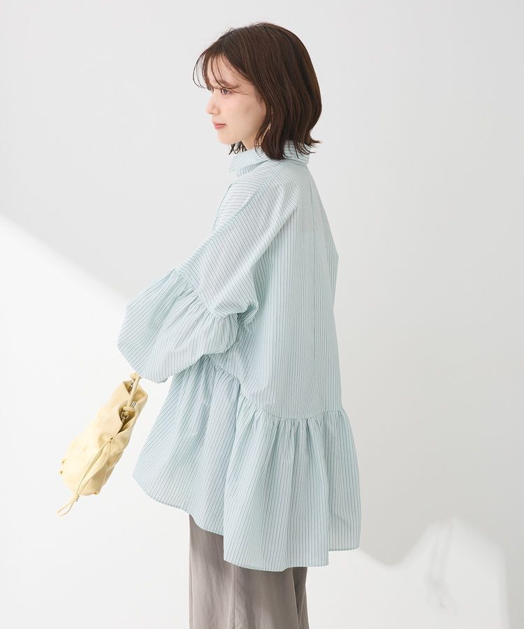 Green Parks「・ELENCARE DUE ストライプシャツチュニック」|シャツ・ブラウス|