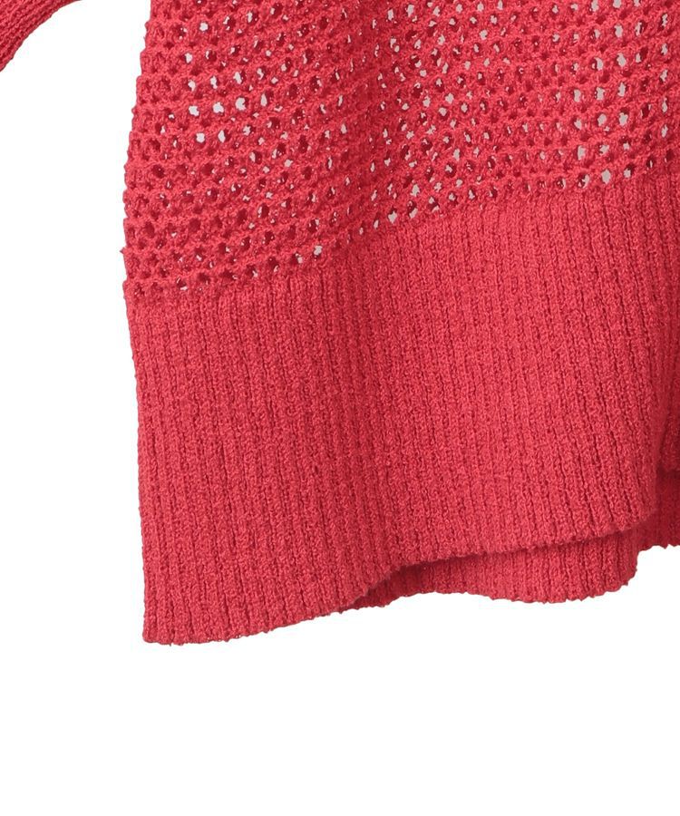 Green Parks「襟付きメッシュ編みZIPカーディガン」|カーディガン|