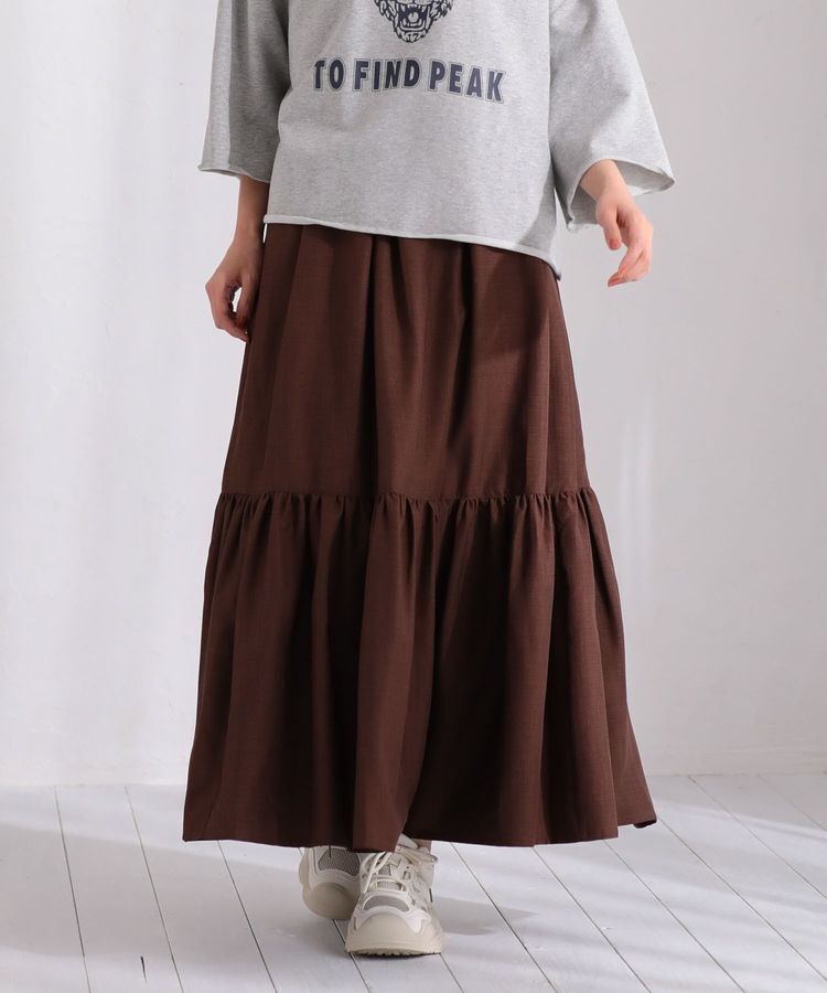 Green Parks「・ELENCARE DUE リネンライクティアードスカート」|フレア|