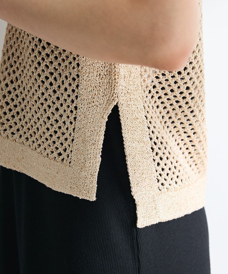 Green Parks「SET2点ラメメッシュベスト+リブワンピース」|ワンピース|