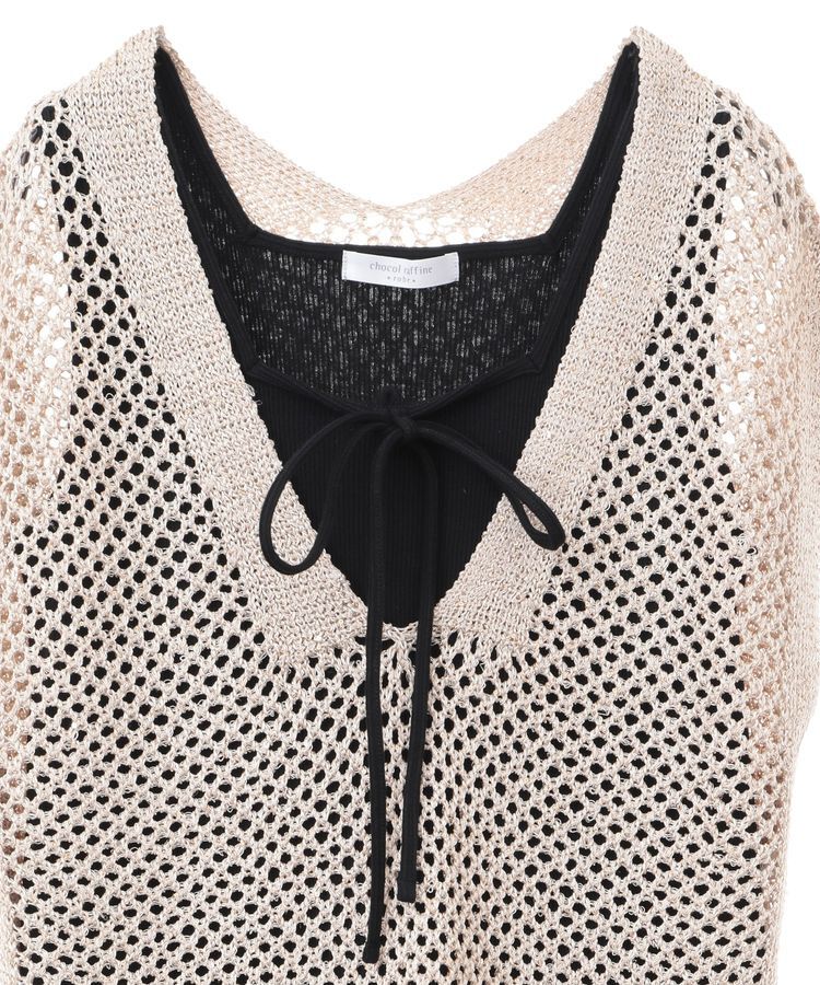 Green Parks「SET2点ラメメッシュベスト+リブワンピース」|ワンピース|