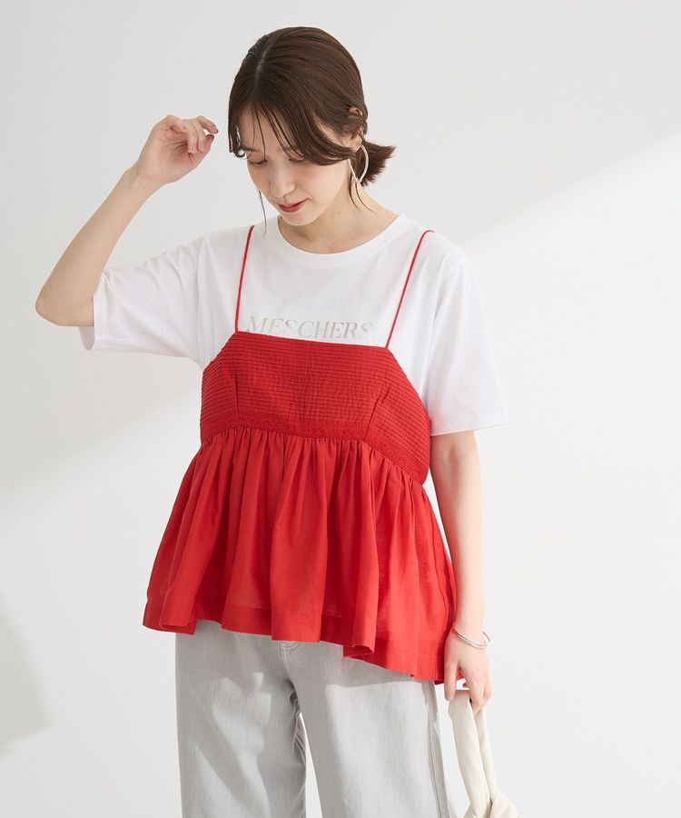 Green Parks「インド綿 ピンタックレースビスチェ」|キャミソール|