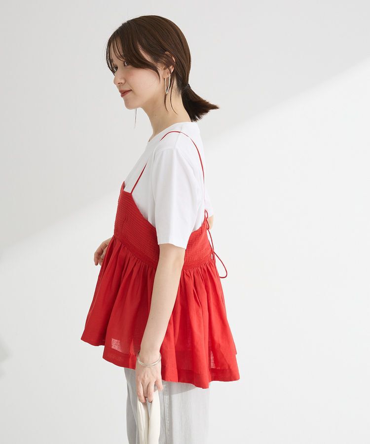 Green Parks「インド綿 ピンタックレースビスチェ」|キャミソール|