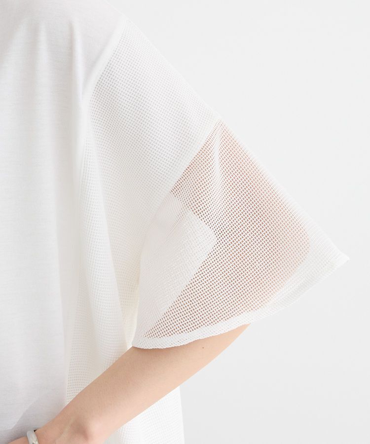 Green Parks「袖メッシュドッキングロゴプルオーバー」|Tシャツ・カットソー|