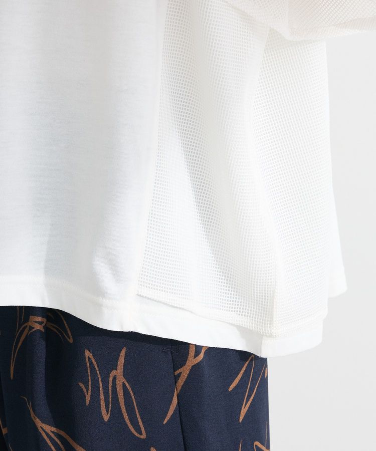 Green Parks「袖メッシュドッキングロゴプルオーバー」|Tシャツ・カットソー|