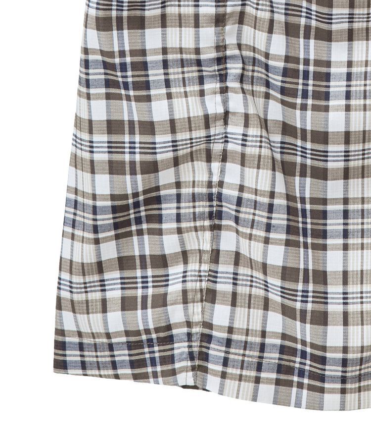 Green Parks「チェック柄シャーリングIラインスカート」|タイト|