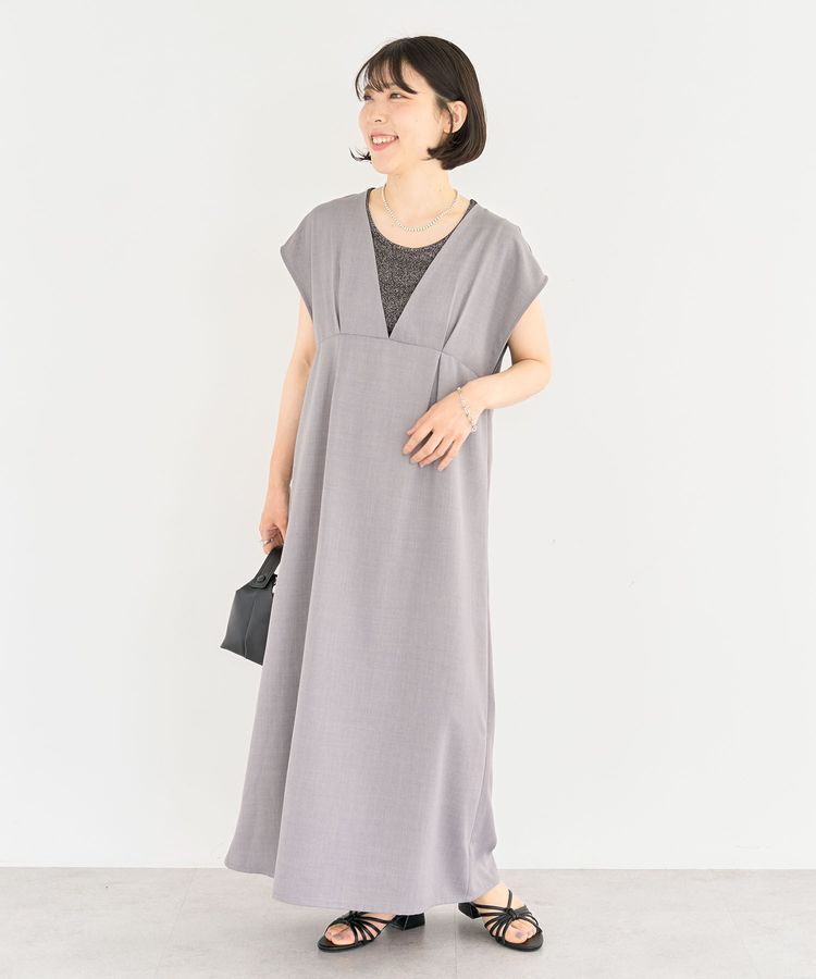 Green Parks「フレンチスリーブレースアップジャンスカ」|ジャンパースカート|Light Gray