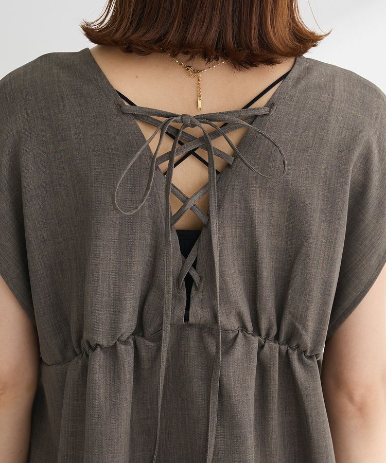 Green Parks「フレンチスリーブレースアップジャンスカ」|ジャンパースカート|