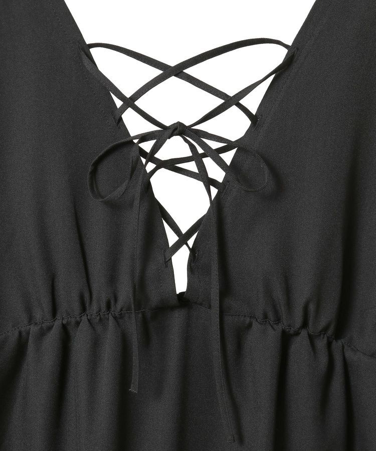 Green Parks「フレンチスリーブレースアップジャンスカ」|ジャンパースカート|