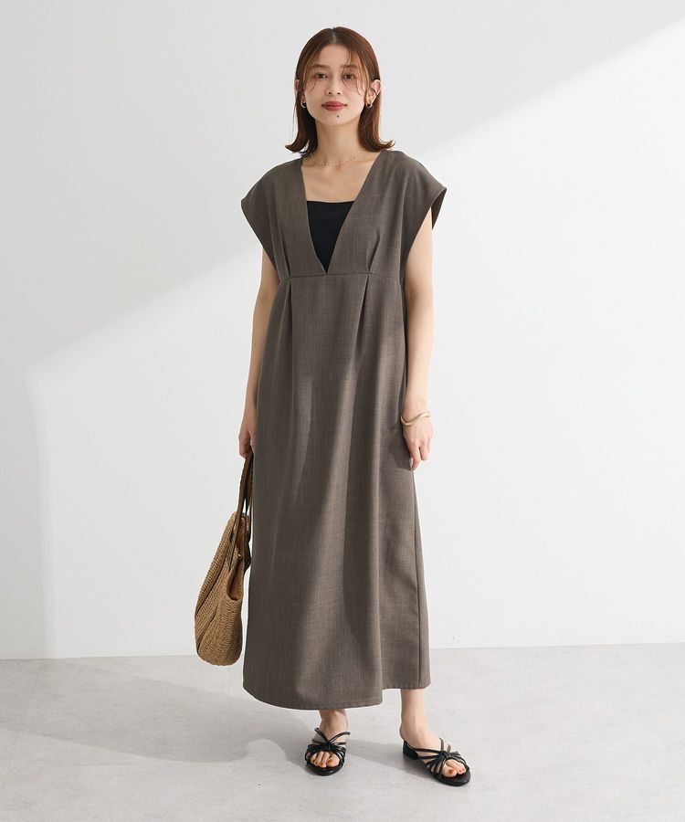 Green Parks「フレンチスリーブレースアップジャンスカ」|ジャンパースカート|