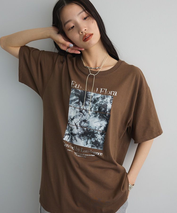 AnriettMusee「フォトグラフィック半袖Tシャツ」|Tシャツ・カットソー|Brown