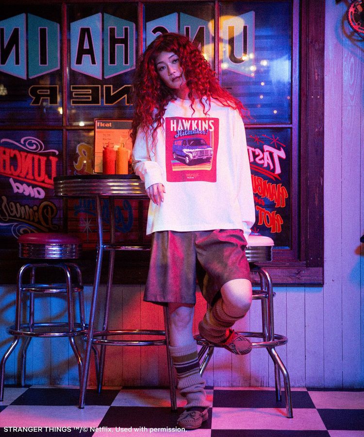 Green Parks「■STRANGER THINGS&times;MINNETONKA ソフトブラッシュドロンT」|Tシャツ・カットソー|