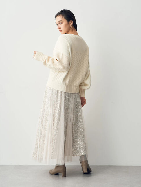 YECCA VECCA「フェザーMIXブロッキングニット」|ニット・セーター|