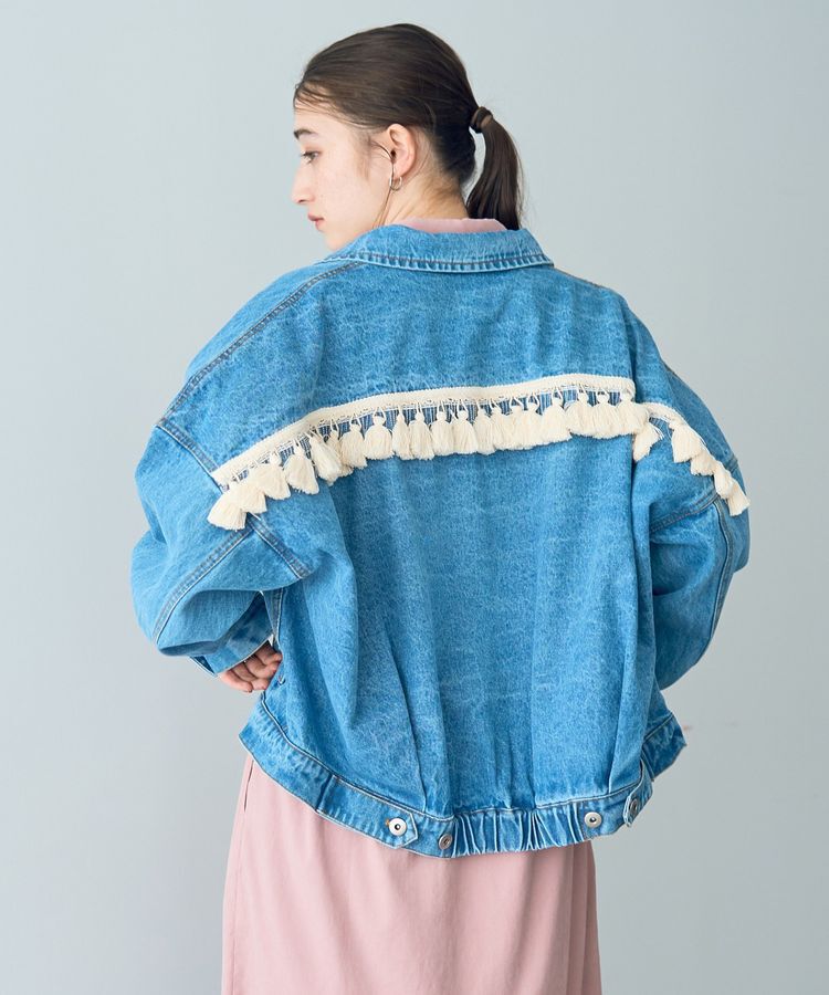 Editt by YECCA VECCA「フリンジデニムジャケット」|テーラードジャケット|