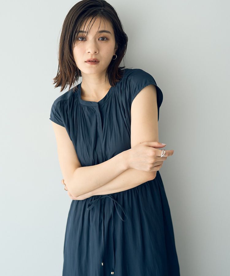 YECCA VECCA「ギャザードロストワンピース」|ワンピース|