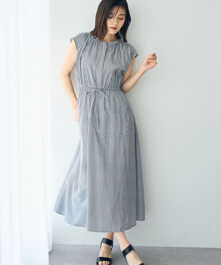 YECCA VECCA「ギャザードロストワンピース」|ワンピース|Stripe