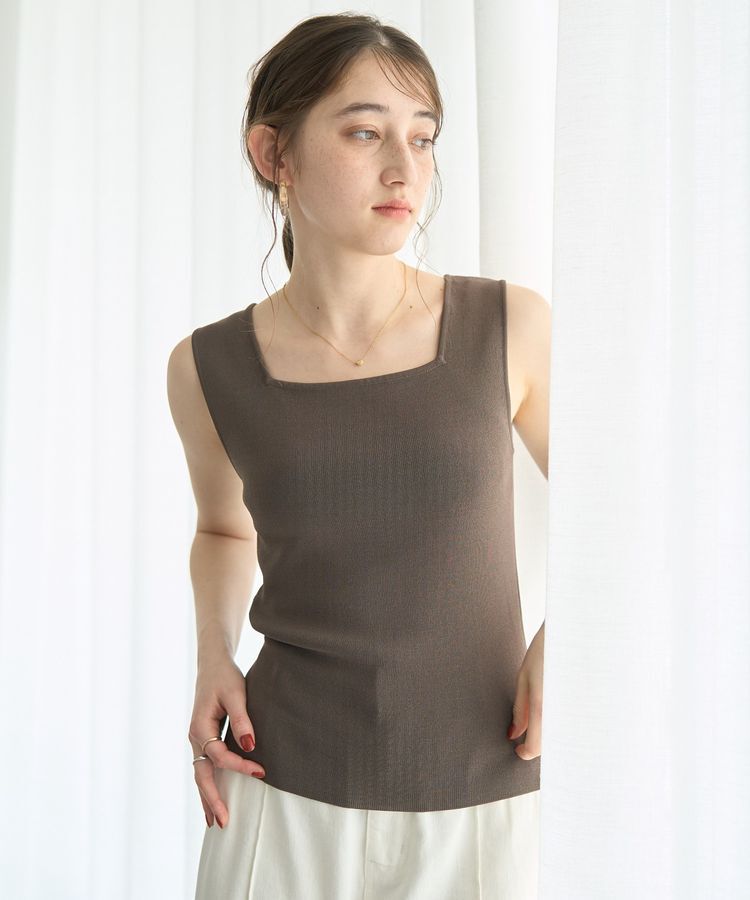 YECCA VECCA「2wayスクエアノースリーブニット」|ニット・セーター|