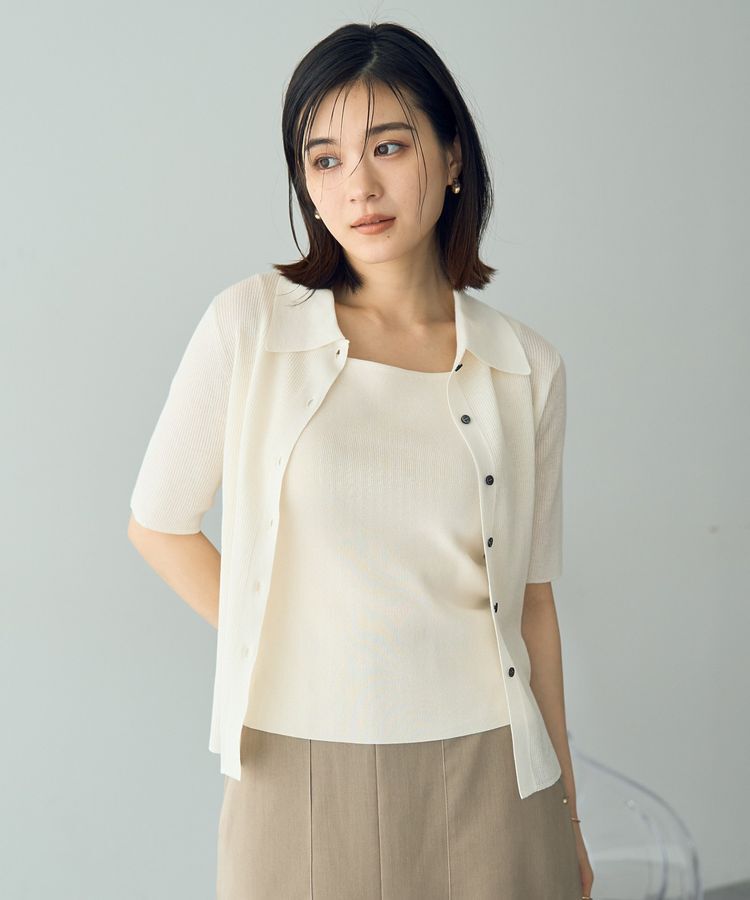 YECCA VECCA「2wayスクエアノースリーブニット」|ニット・セーター|