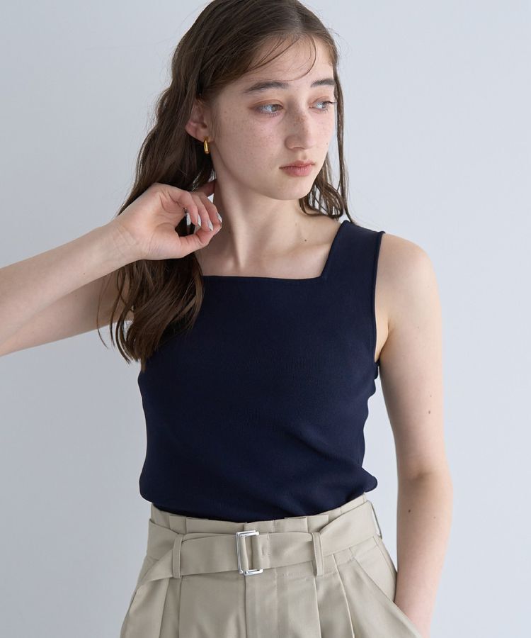 YECCA VECCA「2wayスクエアノースリーブニット」|ニット・セーター|Dark Navy