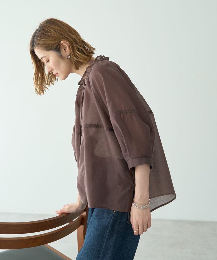 YECCA VECCA「<<追加>> バルーンスリーブシアーシャツ②」|シャツ・ブラウス|
