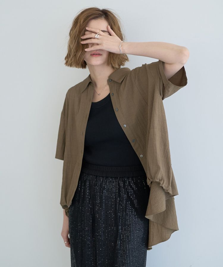 Editt by YECCA VECCA「【接触冷感】裾バルーン切替デザインヘムシャツ」|シャツ・ブラウス|