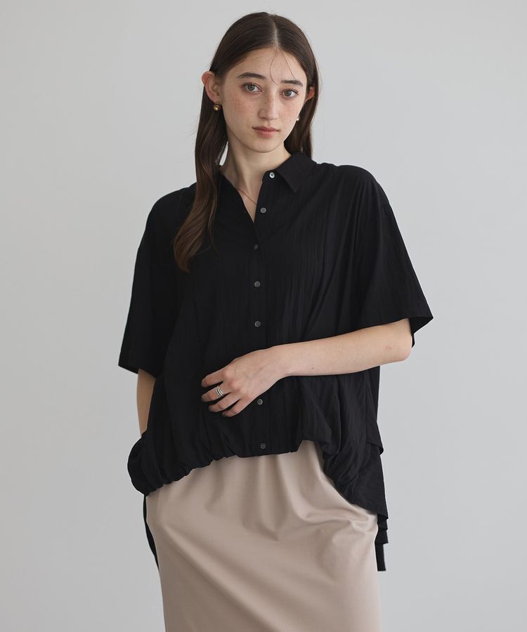 Editt by YECCA VECCA「【接触冷感】裾バルーン切替デザインヘムシャツ」|シャツ・ブラウス|