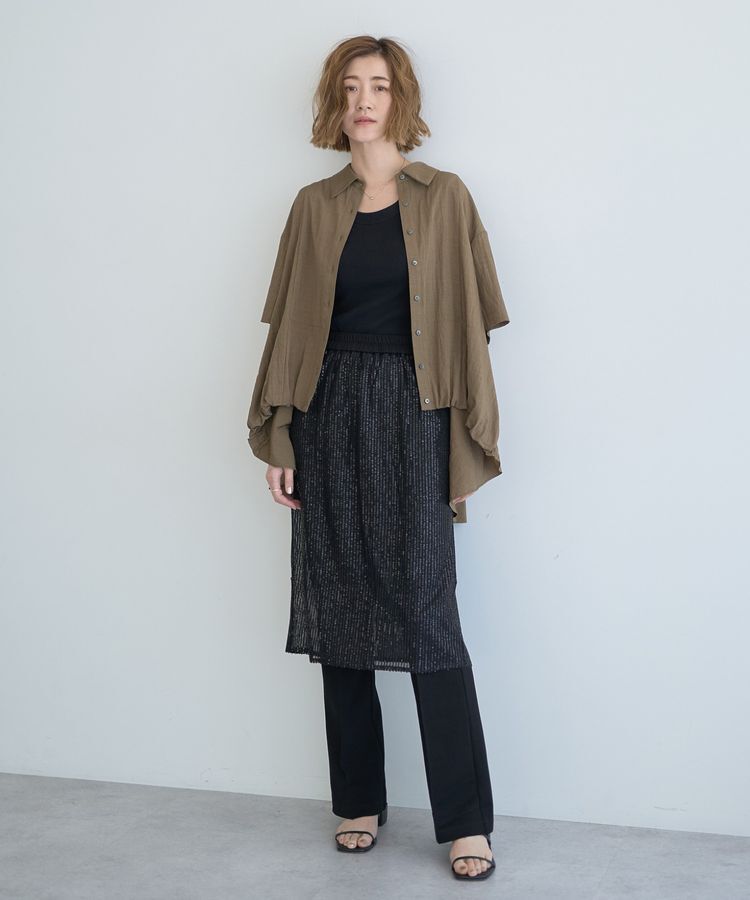 Editt by YECCA VECCA「【接触冷感】裾バルーン切替デザインヘムシャツ」|シャツ・ブラウス|