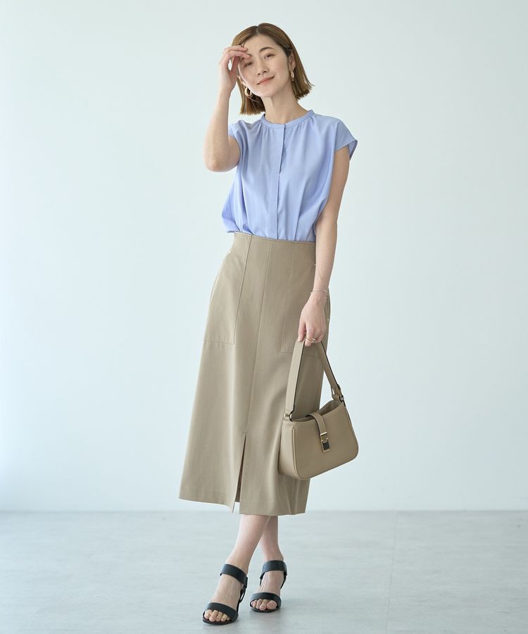 YECCA VECCA「【接触冷感】COOLバックピンタックブラウス」|シャツ・ブラウス|