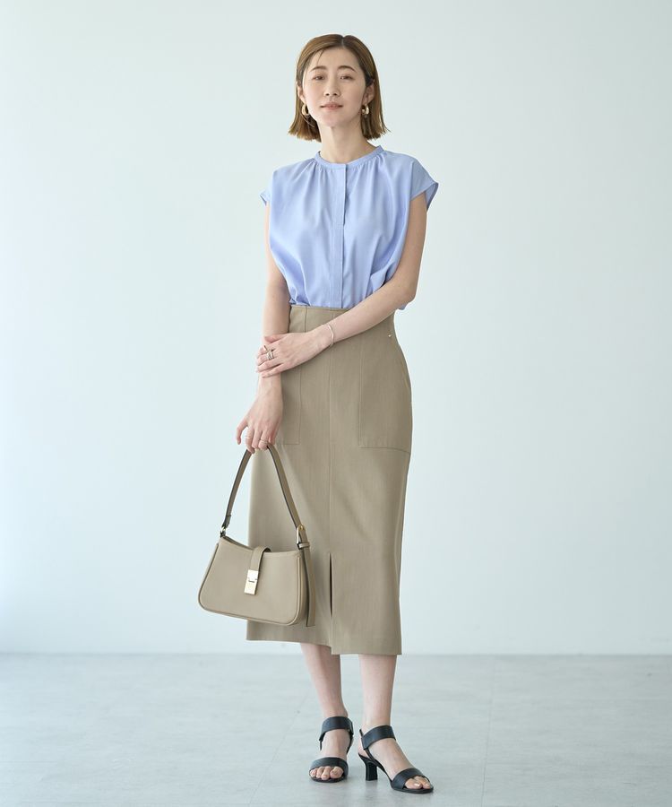 YECCA VECCA「【接触冷感】COOLバックピンタックブラウス」|シャツ・ブラウス|