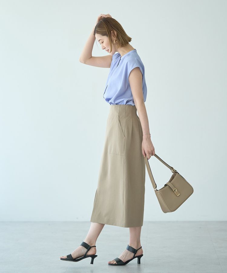 YECCA VECCA「【接触冷感】COOLバックピンタックブラウス」|シャツ・ブラウス|