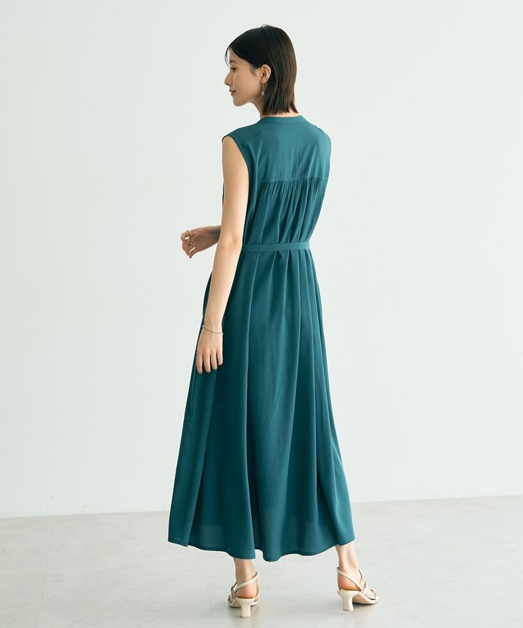 YECCA VECCA「ベルト付きラメステッチギャザーワンピース」|ワンピース|