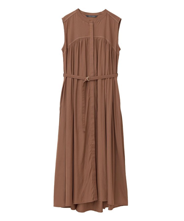 YECCA VECCA「ベルト付きラメステッチギャザーワンピース」|ワンピース|