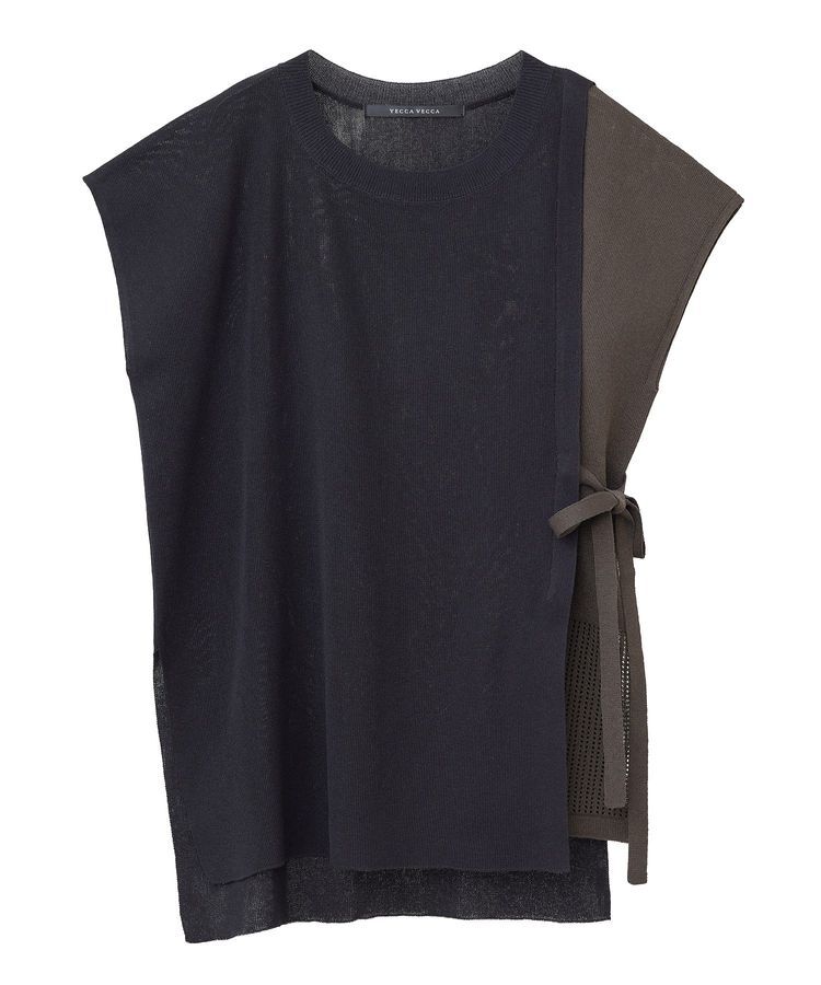 YECCA VECCA「メッシュ編みレイヤードニット」|ニット・セーター|