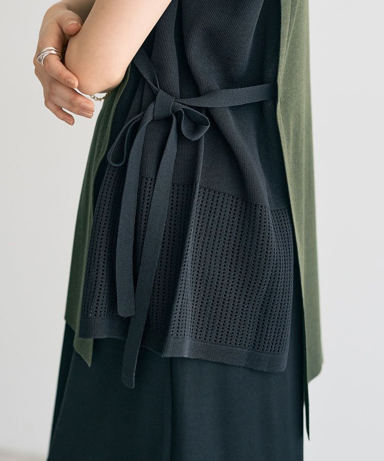 YECCA VECCA「メッシュ編みレイヤードニット」|ニット・セーター|