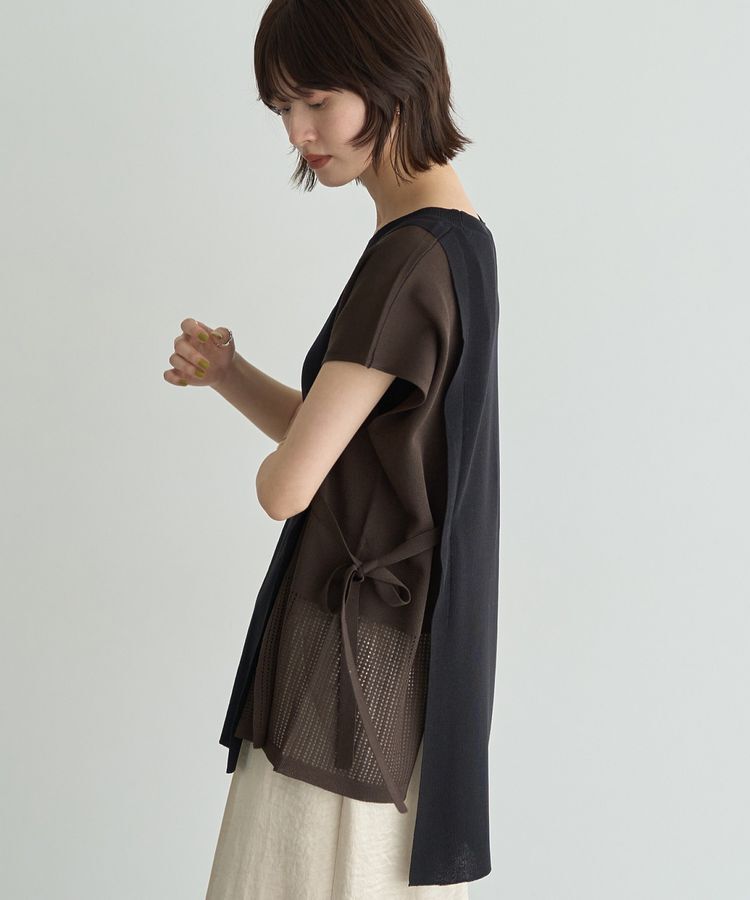 YECCA VECCA「メッシュ編みレイヤードニット」|ニット・セーター|