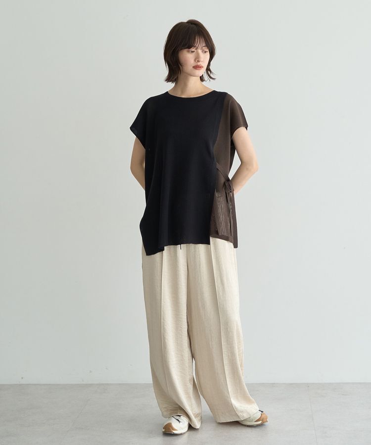 YECCA VECCA「メッシュ編みレイヤードニット」|ニット・セーター|