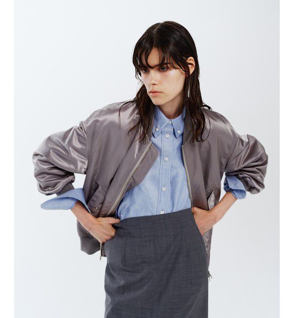 allureville「ナイロンBIGMA－1」|ブルゾン・スタジャン|ライトグレー