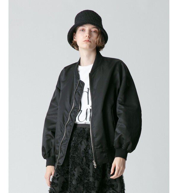 allureville「ナイロンBIGMA－1」|ブルゾン・スタジャン|ブラック