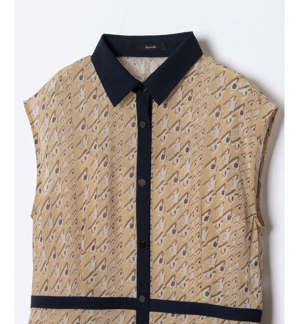 allureville「バイヤスチドリプリントノースリーブシャツワンピース」|ワンピース|