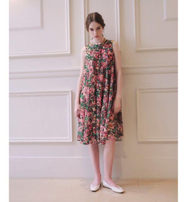 LOULOU WILLOUGHBY「【LOULOU WILLOUGHBY】SPRINTEXフラワープリントノースリワンピース」|ワンピース|